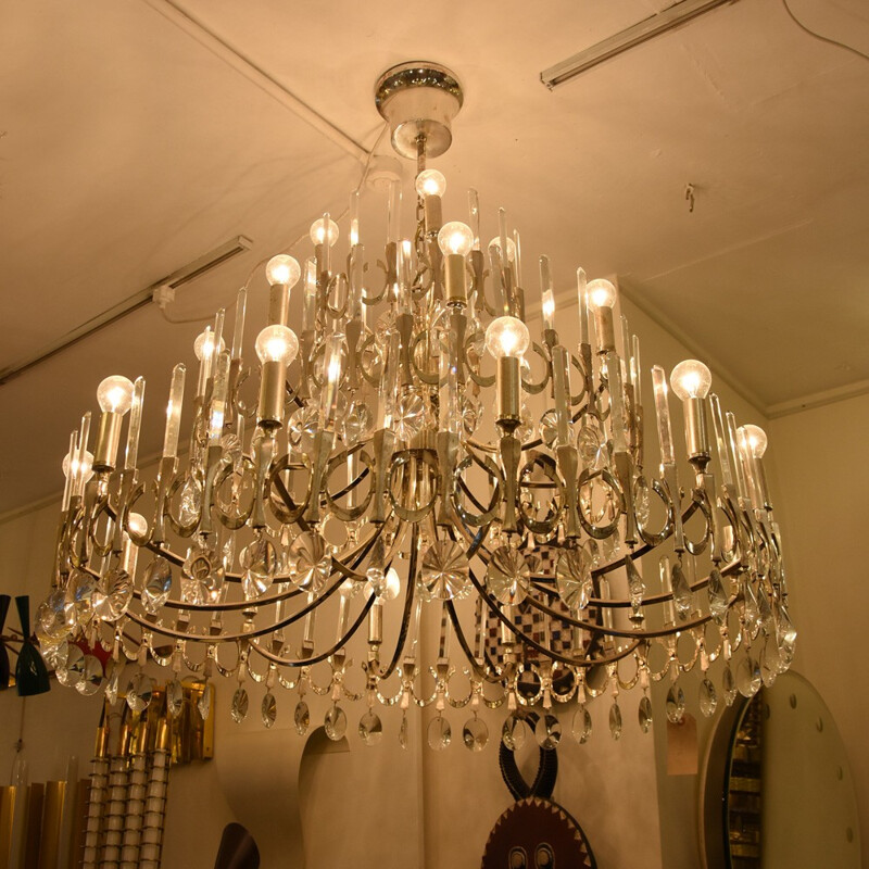 Mid century chandelier by Gaetano Sciolari - 1970s