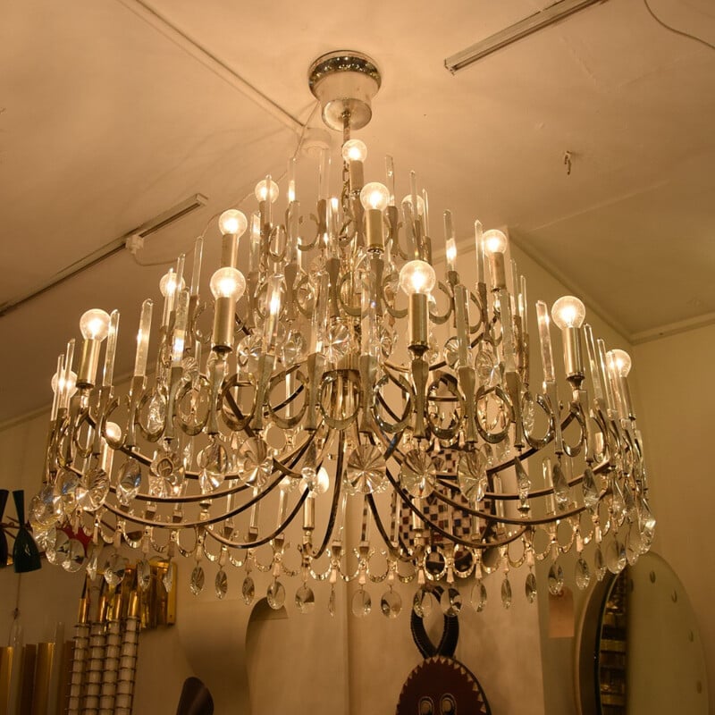 Vintage chandelier by Gaetano Sciolari, 1970