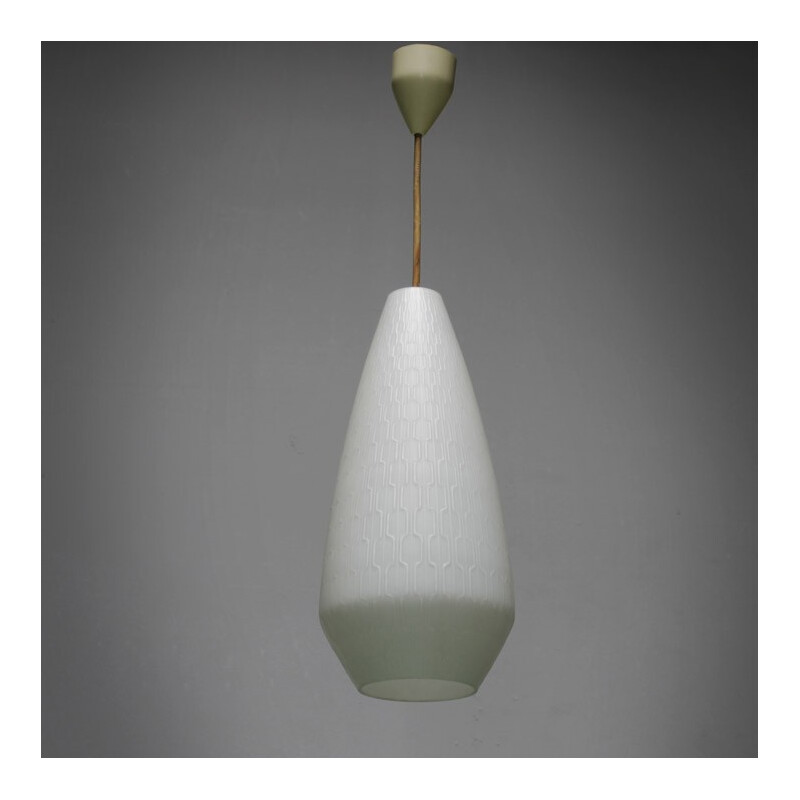 Opal glass pendant model Barletta by Aloys Ferdinand Gangkofner for Peill & Putzler - 1950