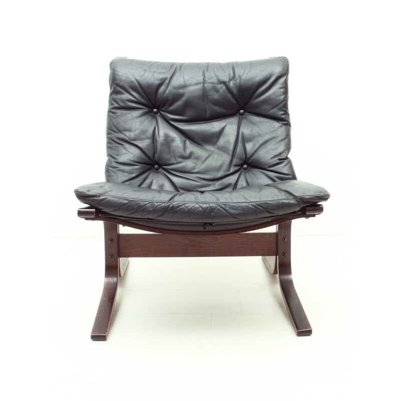 Norwegian plywood and leather armchair "Siesta" by Ingmar Relling for Westnofa Furniture - 1960s
