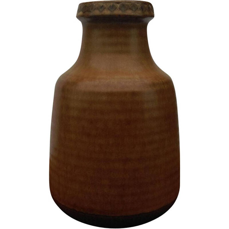 Vaso de cerâmica castanha vintage de Gunnar Nylund para Rörstrand G.N., Suécia Anos 60