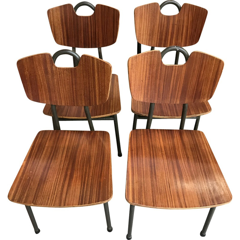 4 "Prefacto chairs by Pierre Guariche for Airborne - 1951