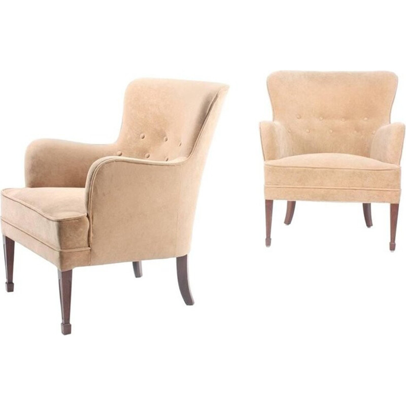 Pair of lounge armchairs by Maa. Frits Henningsen for Frits Henningesen - 1940s