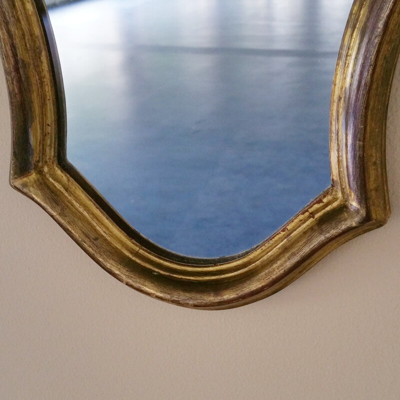 French Mirror with Gilded Wooden Frame - 1960s