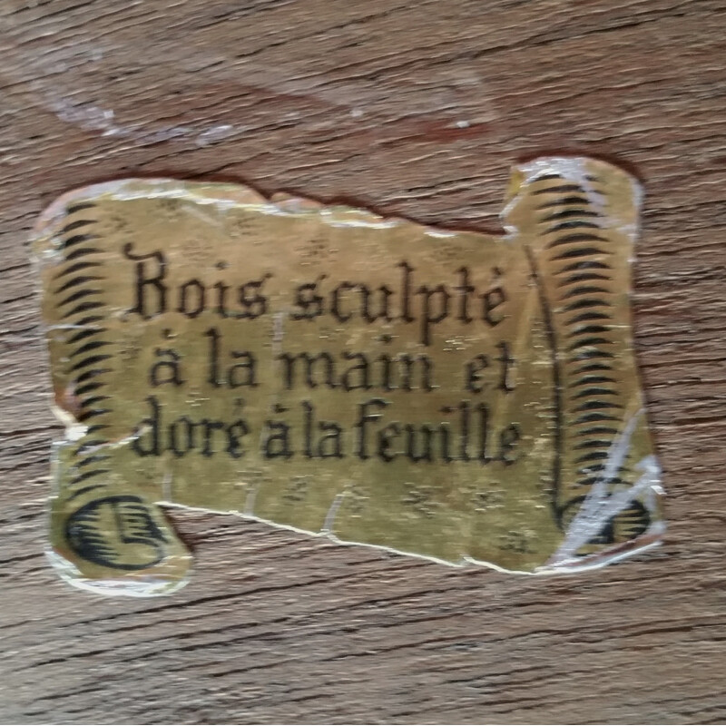 Miroir Français avec Cadre en Bois Doré - 1960