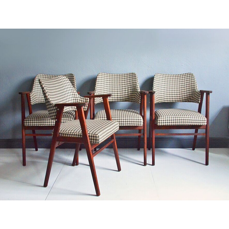 Set of vintage reupholstered dutch chairs - 1960s