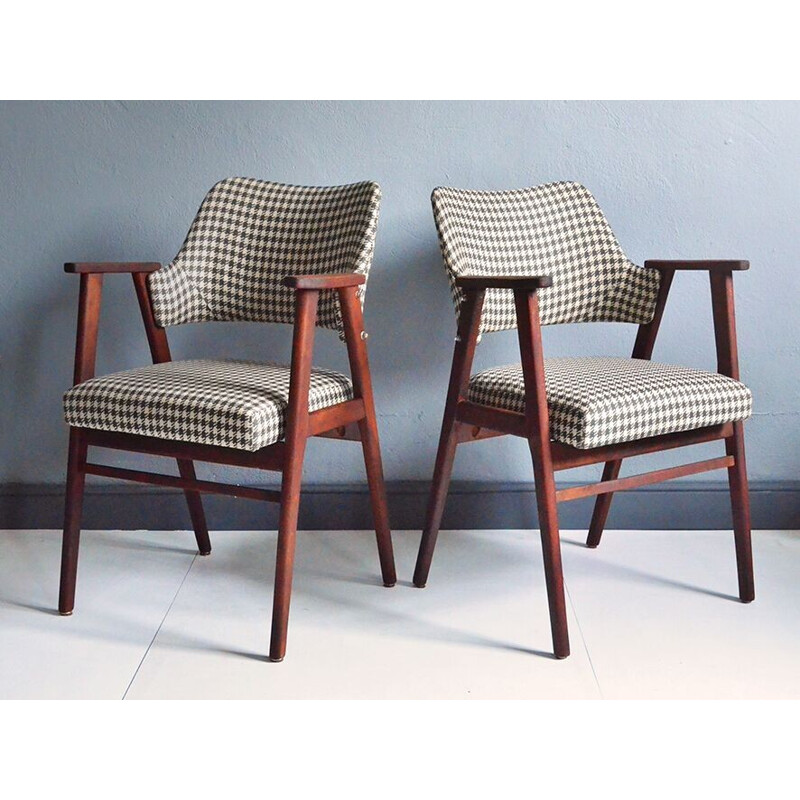 Set of vintage reupholstered dutch chairs - 1960s