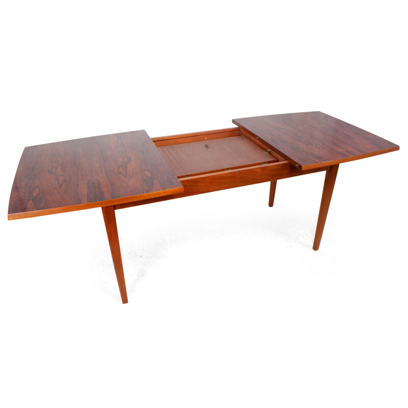 Vintage rosewood and teak dining table - 1970s