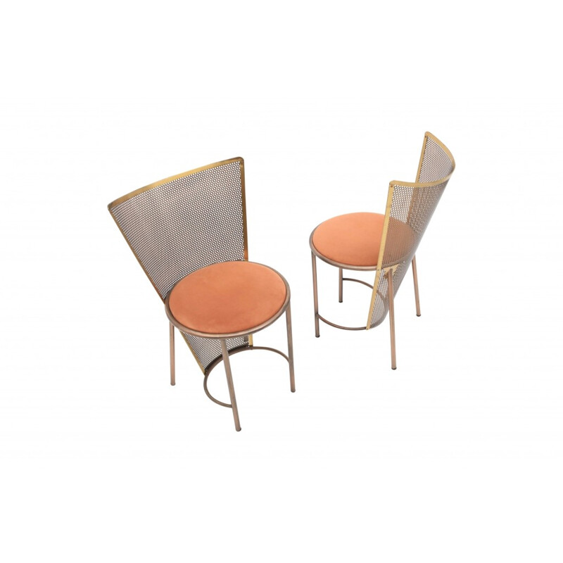 Suite de 12 chaises en laiton par Frans Van Praet pour Belgo Chrom - 1990
