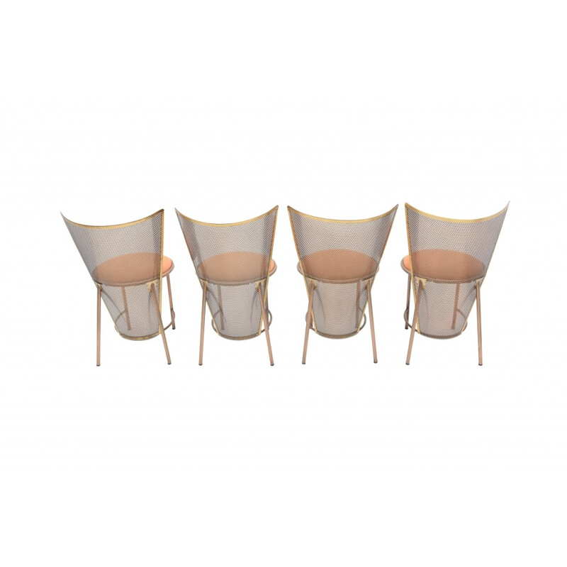Set of 12 brass chairs by Frans Van Praet for Belgo Chrom - 1990s
