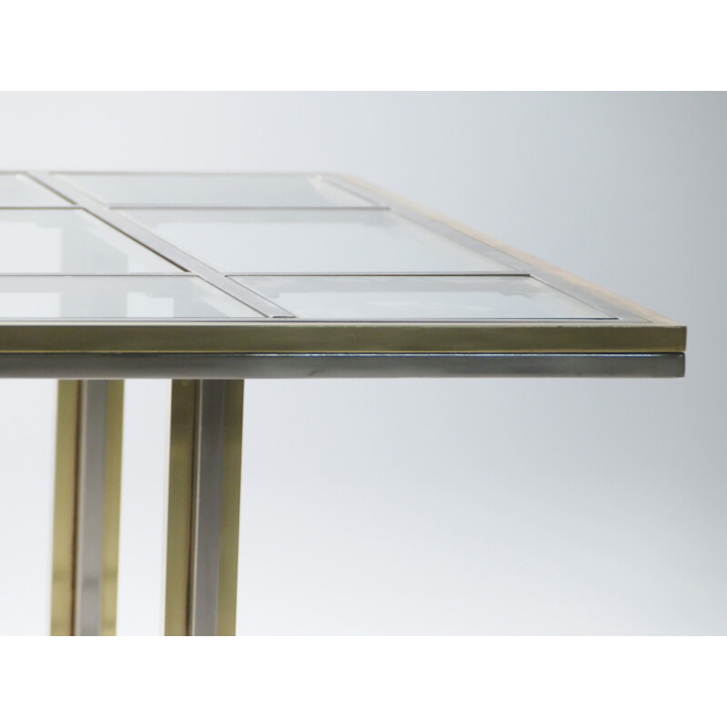 Large chrome and brass coffee table by Romeo Rega for Metalarte - 1970