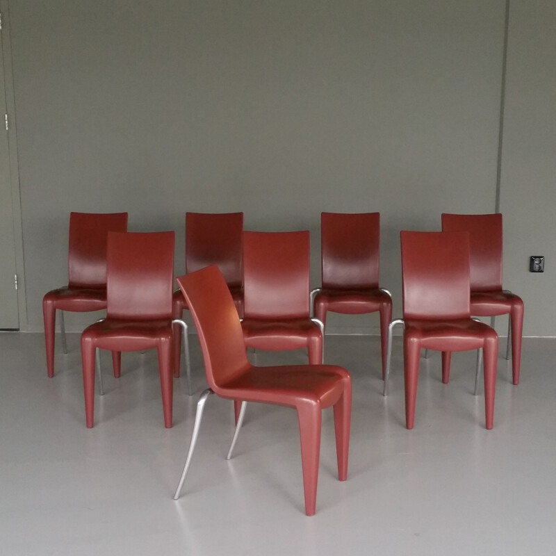 Set of 8 brown "Louis XX" chairs by Philippe Starck - 1992