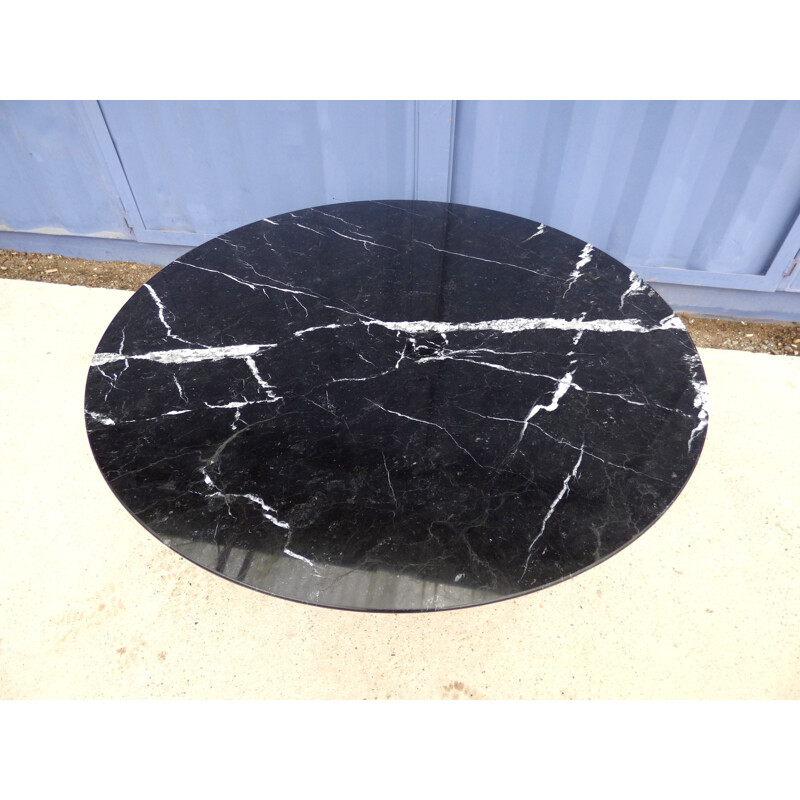 Large coffee table made of black marble marquina by Eero Saarinen for Knoll - 1970s