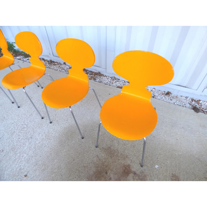 Set of 4 ant chairs 3101 by Arne jacobsen for Fritz Hansen - 1980s