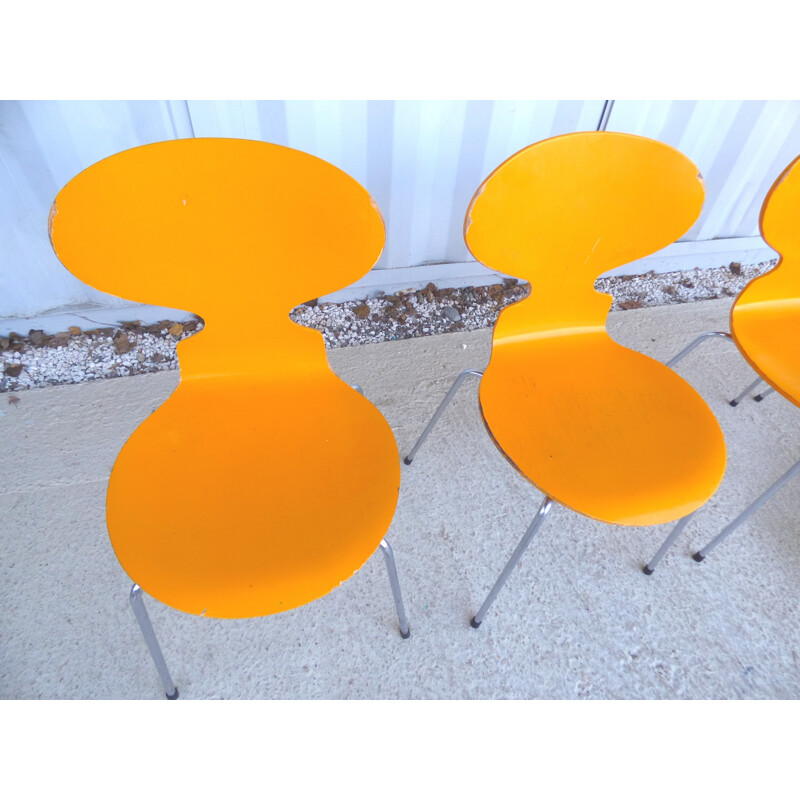 Set of 4 ant chairs 3101 by Arne jacobsen for Fritz Hansen - 1980s