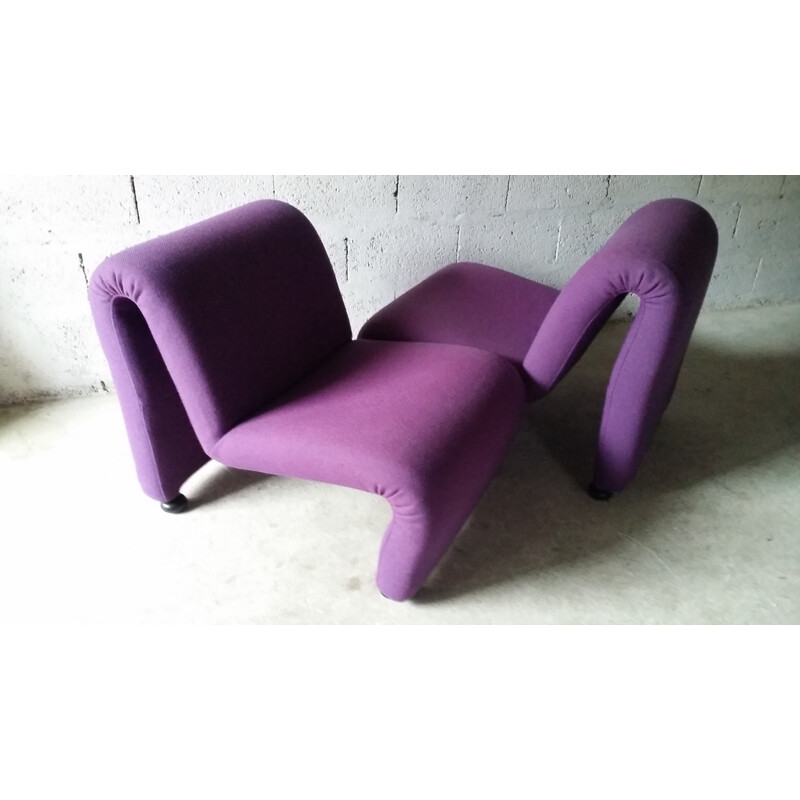 Pair of armchairs by Etienne Fermigier - 1970s