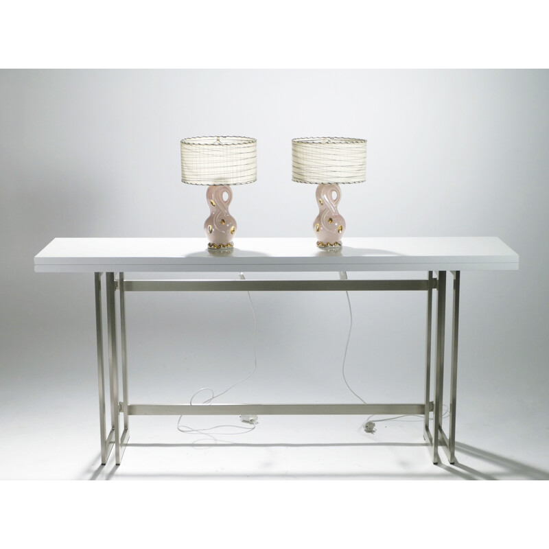 Pair of ceramic bedside lamps - 1960s