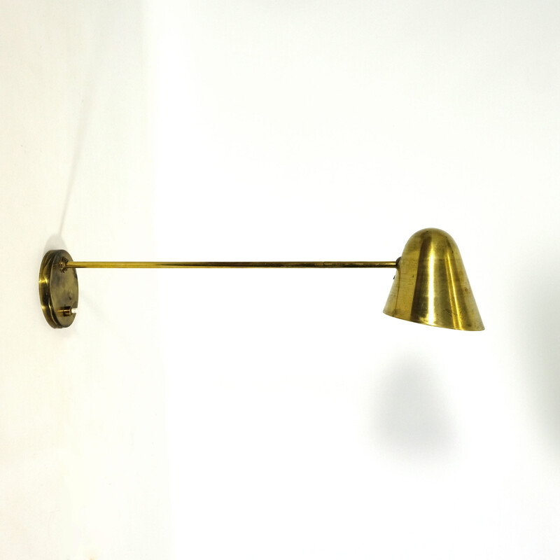 Vintage large brass wall lamp - 1950s