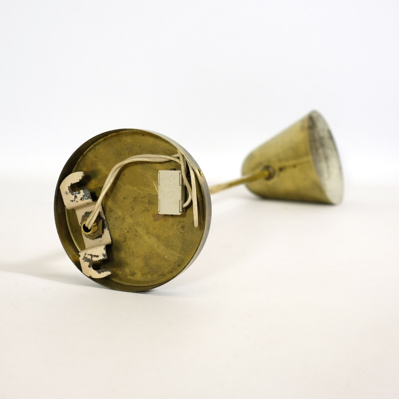 Vintage large brass wall lamp - 1950s