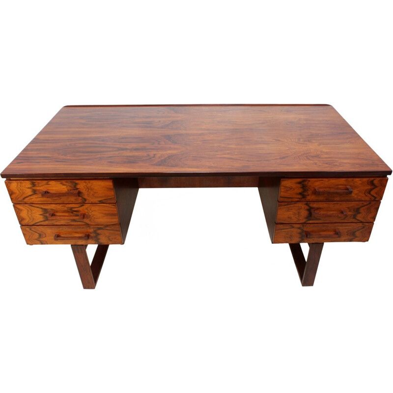 Vintage rosewood desk by Henning Jensen - 1960s