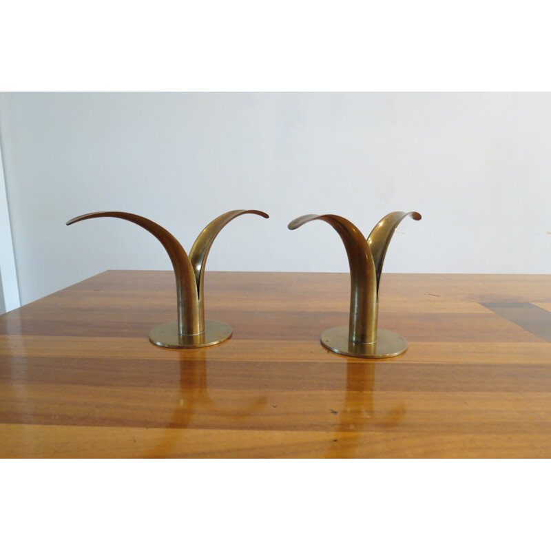 Pair of "Lilly" candleholders by Ivar Alenius Bjork for Ystad Metall - 1960s