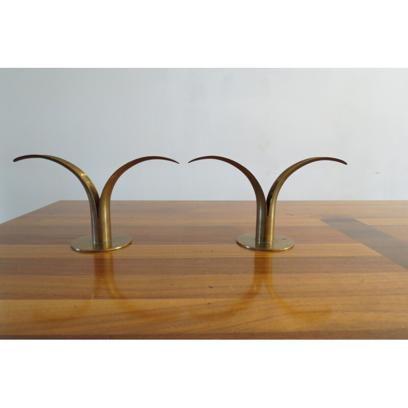 Pair of "Lilly" candleholders by Ivar Alenius Bjork for Ystad Metall - 1960s