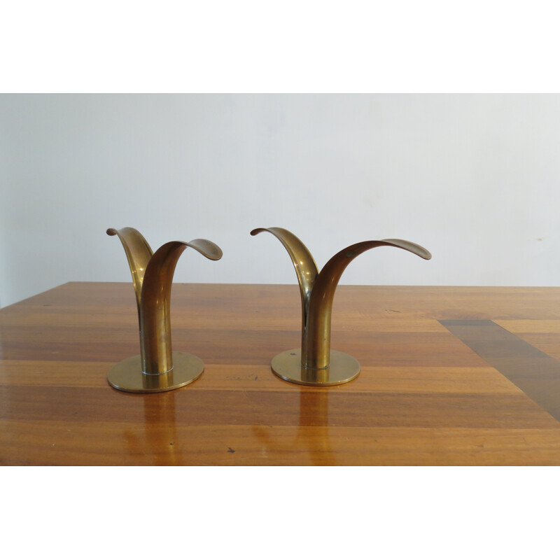 Pair of "Lilly" candleholders by Ivar Alenius Bjork for Ystad Metall - 1960s