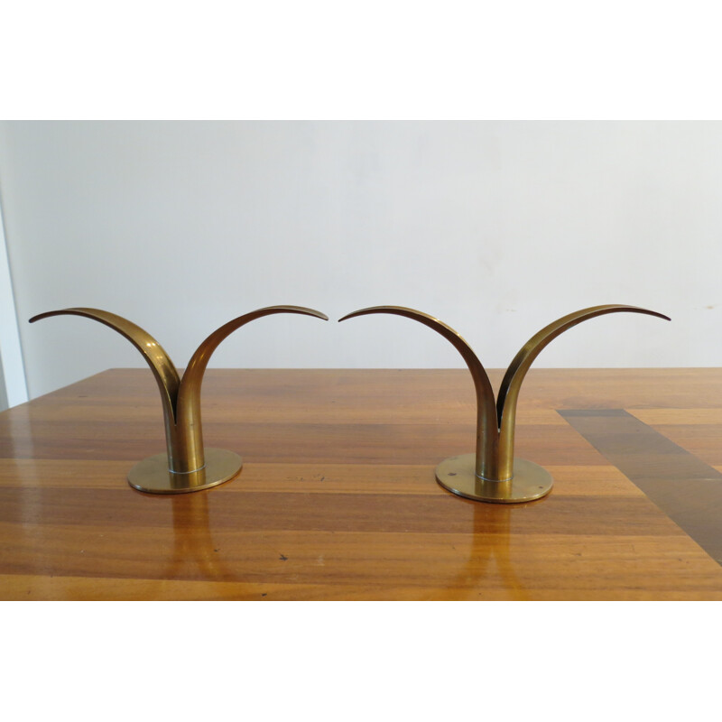 Pair of "Lilly" candleholders by Ivar Alenius Bjork for Ystad Metall - 1960s