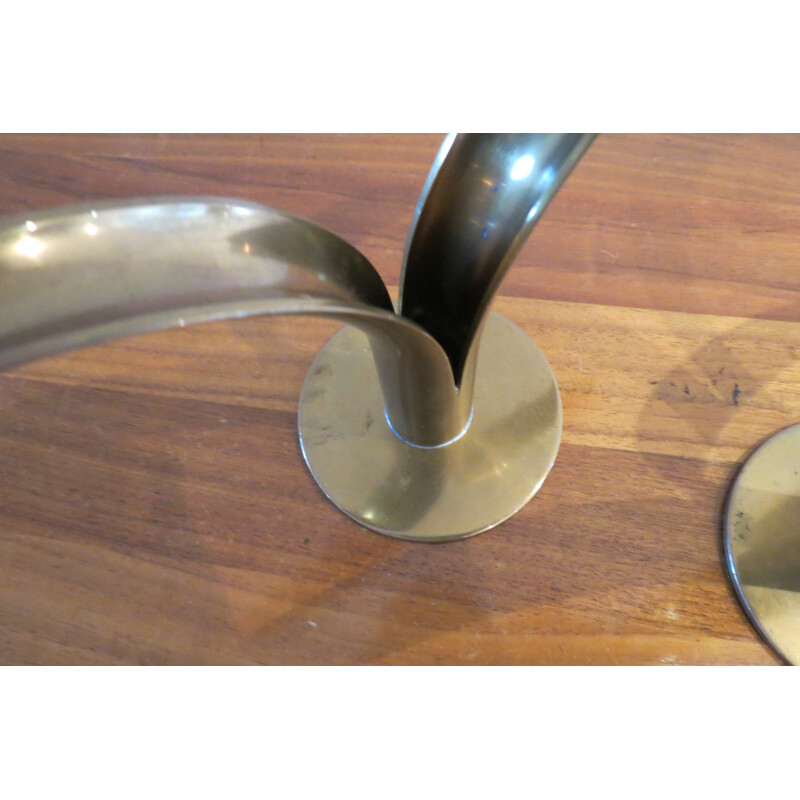 Pair of "Lilly" candleholders by Ivar Alenius Bjork for Ystad Metall - 1960s