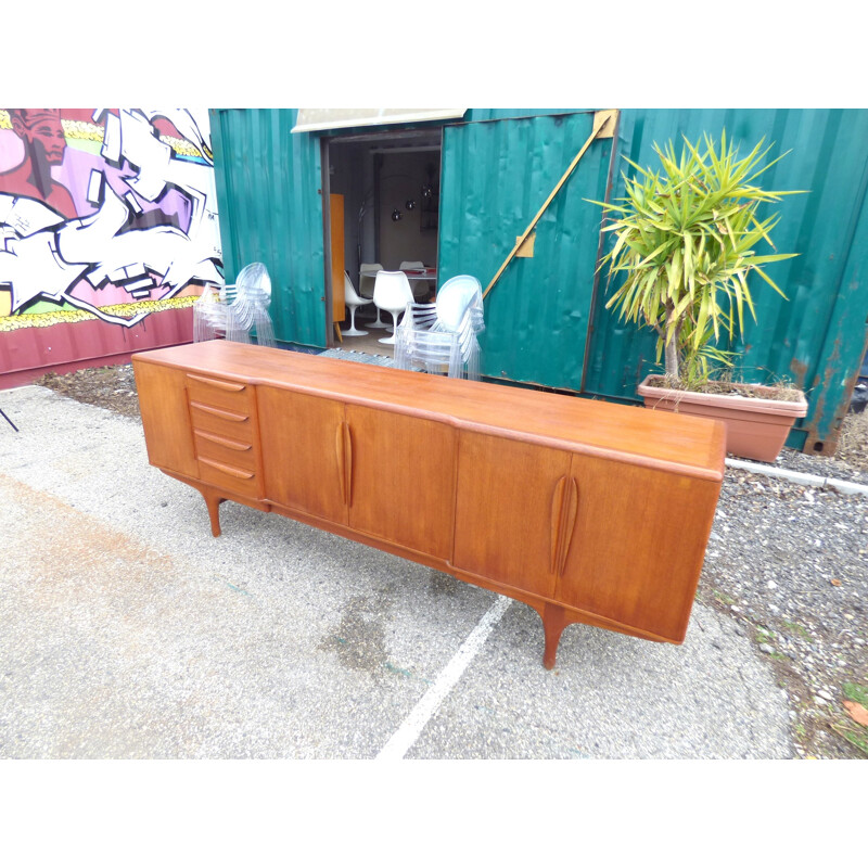 Scandinavian teak sideboard by Tricoire & Vecchione for TV cabinet Paris - 1960s