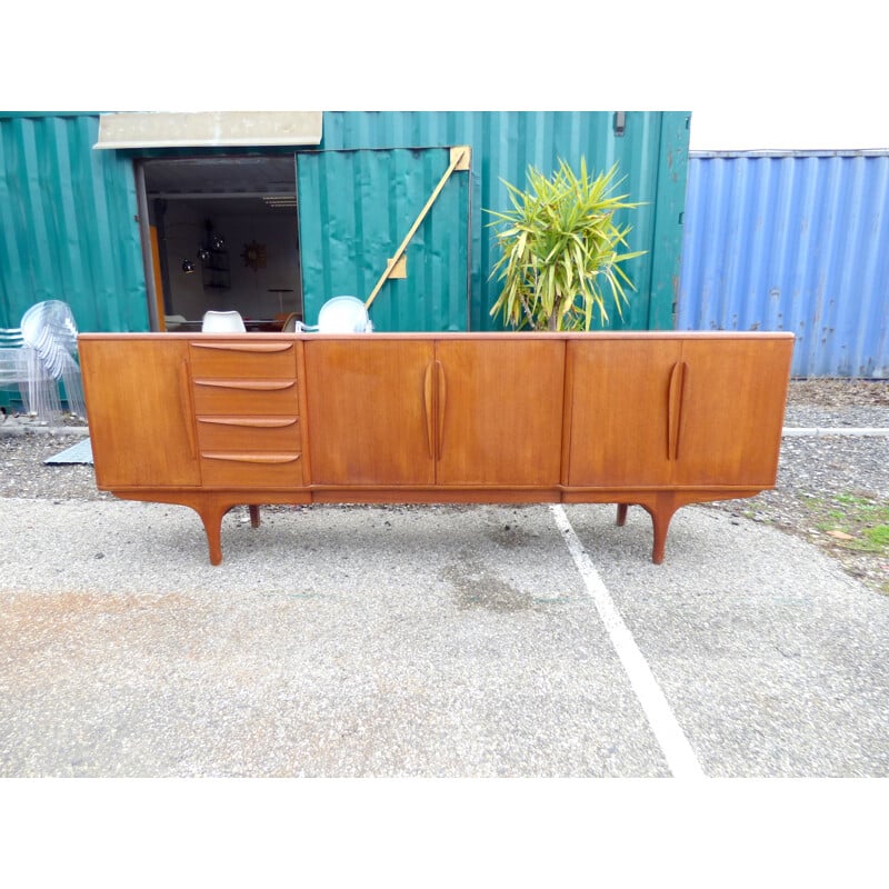 Scandinavian teak sideboard by Tricoire & Vecchione for TV cabinet Paris - 1960s