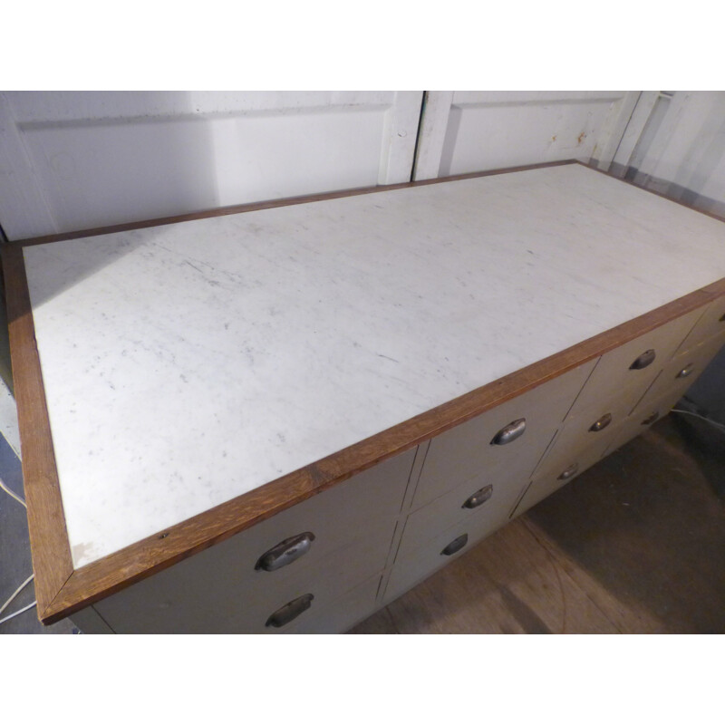 Craft furniture with carrara marble top - 1950s