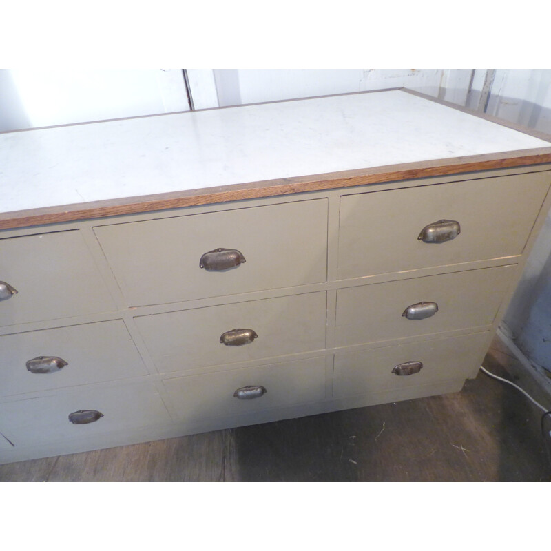 Craft furniture with carrara marble top - 1950s
