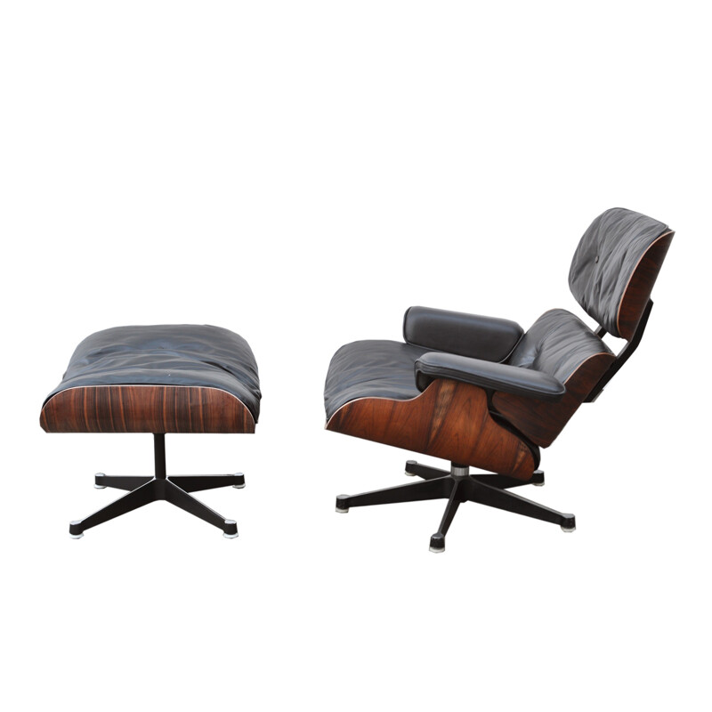 Vintage Lounge Chair & Ottoman by Charles Eames for Vitra - 1980s