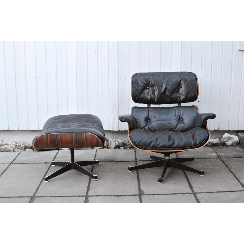 Vintage Lounge Chair & Ottoman by Charles Eames for Vitra - 1980s