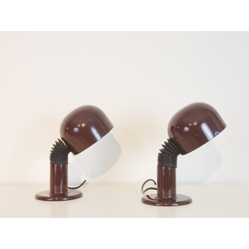 Vintage pair of brown bedlamps by Hala Zeist - 1970s