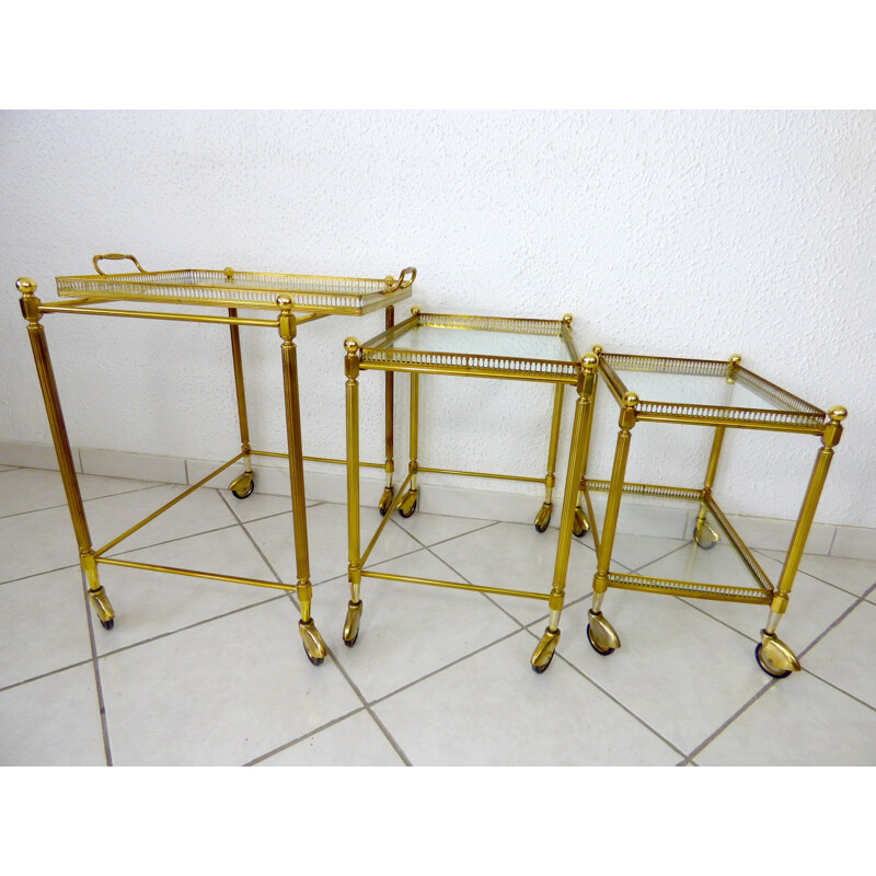 Pull-out nesting tables by Bagues House - 1960s