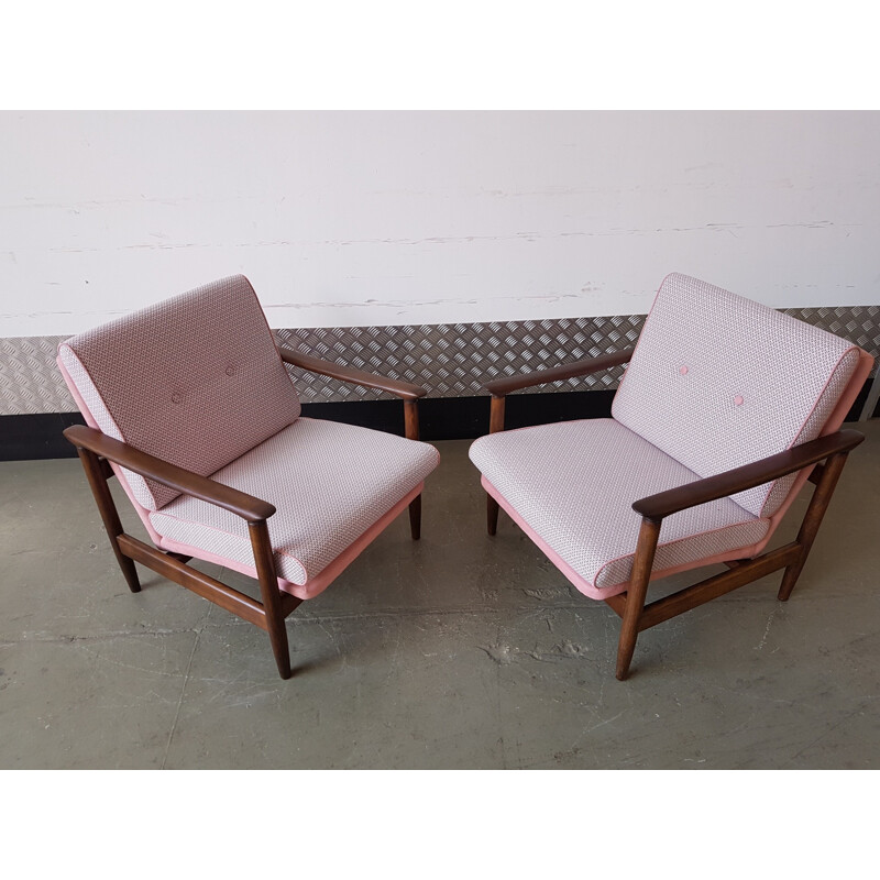 Pink Edmund Homa Armchairs - 1960s