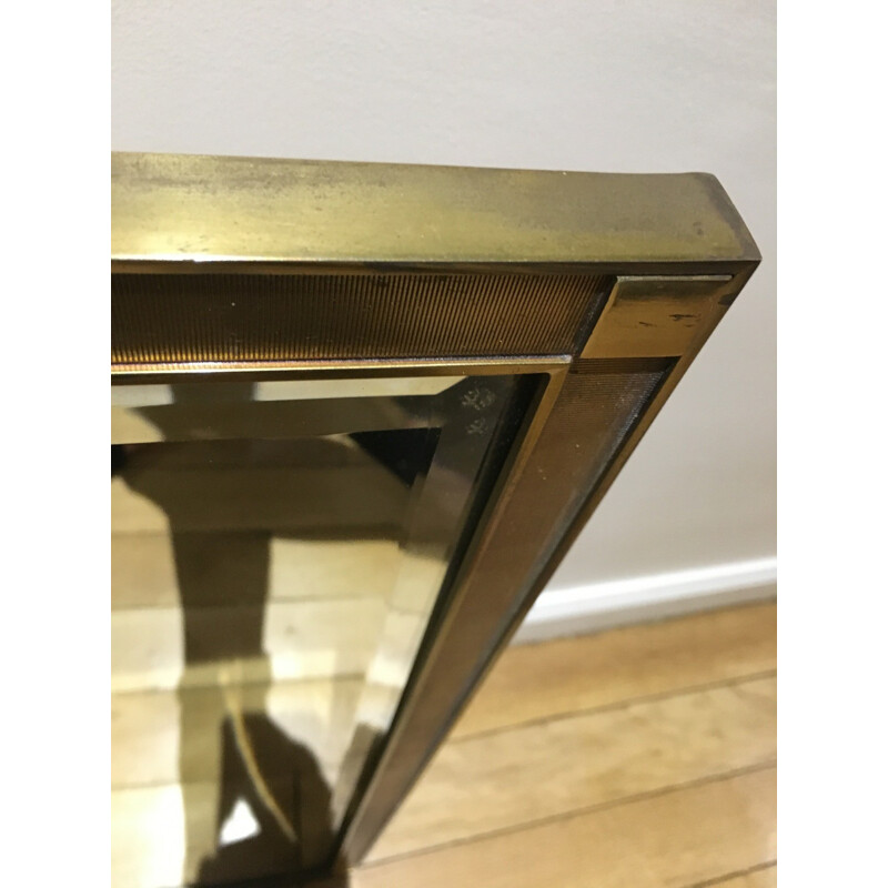French Neoclassical brass mirror - 1970s