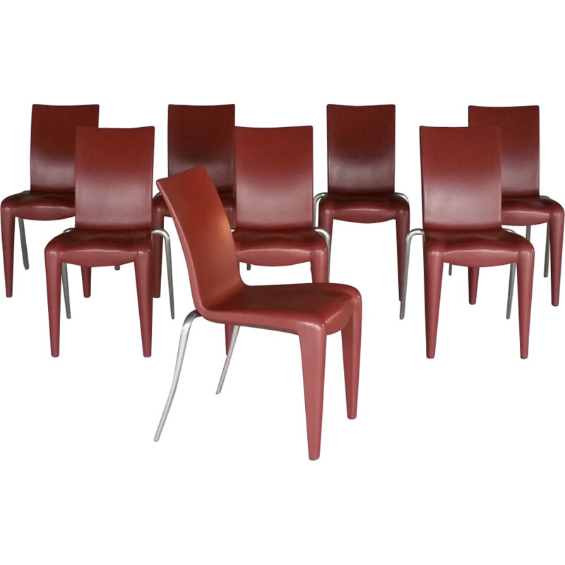 Set of 8 brown "Louis XX" chairs by Philippe Starck - 1992