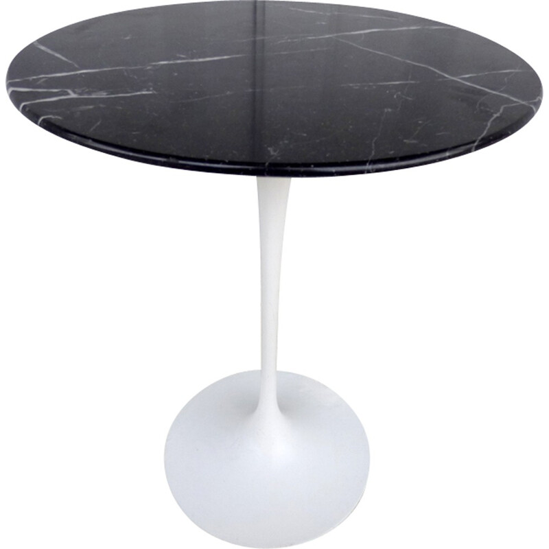 Side stool made of black Marble Marquina by Eero Saarinen for Knoll - 1960s