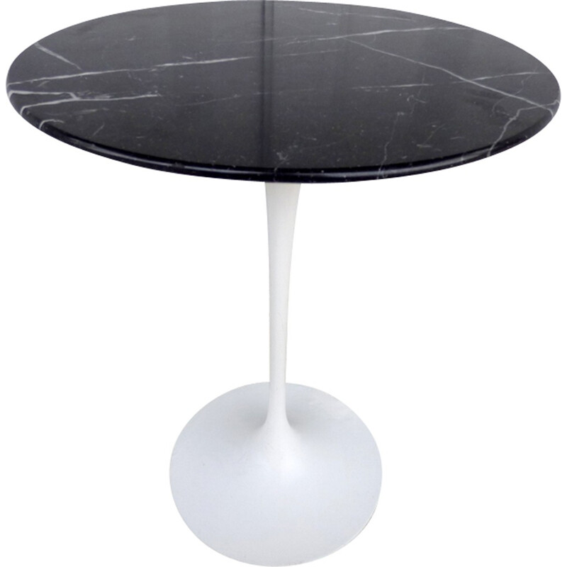 Table gueridon en marbre noir marquina par Eero Saarinen pour Knoll - 1960