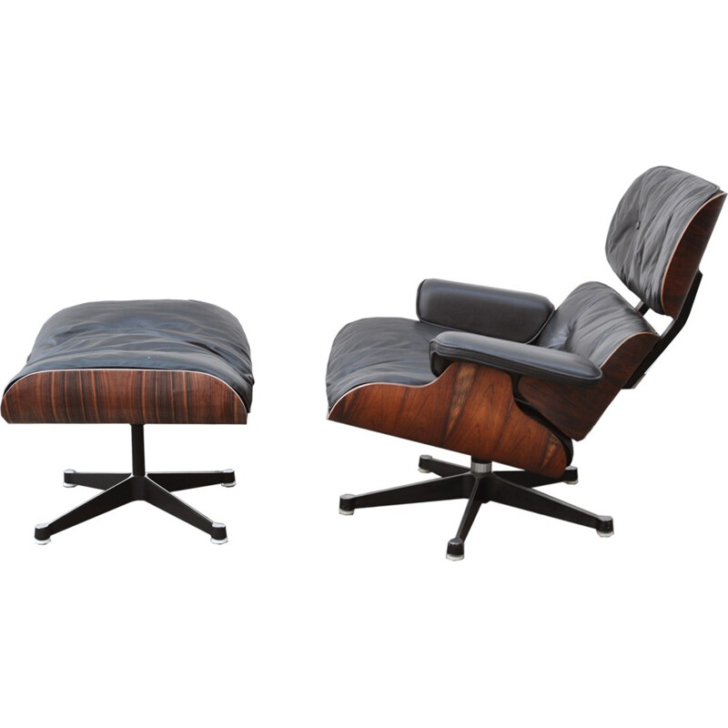 Vintage Lounge Chair & Ottoman by Charles Eames for Vitra - 1980s