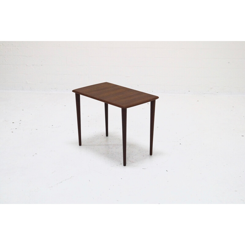 Mid-Century Teak Side Table Scandinavian Design - 1960s