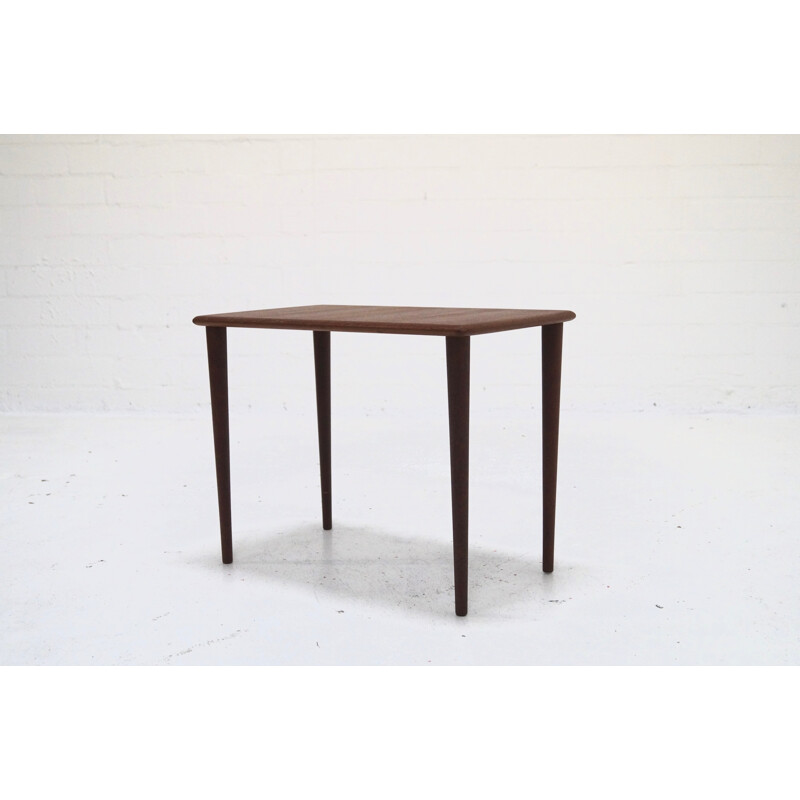 Mid-Century Teak Side Table Scandinavian Design - 1960s