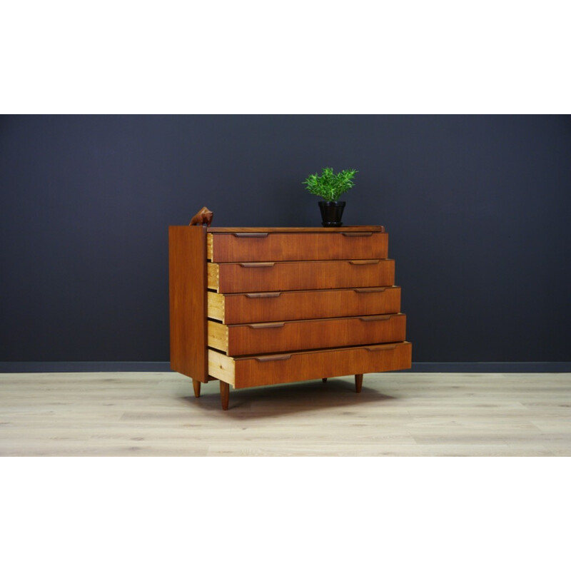 Retro chest of drawers danish design vintage teak - 1960s