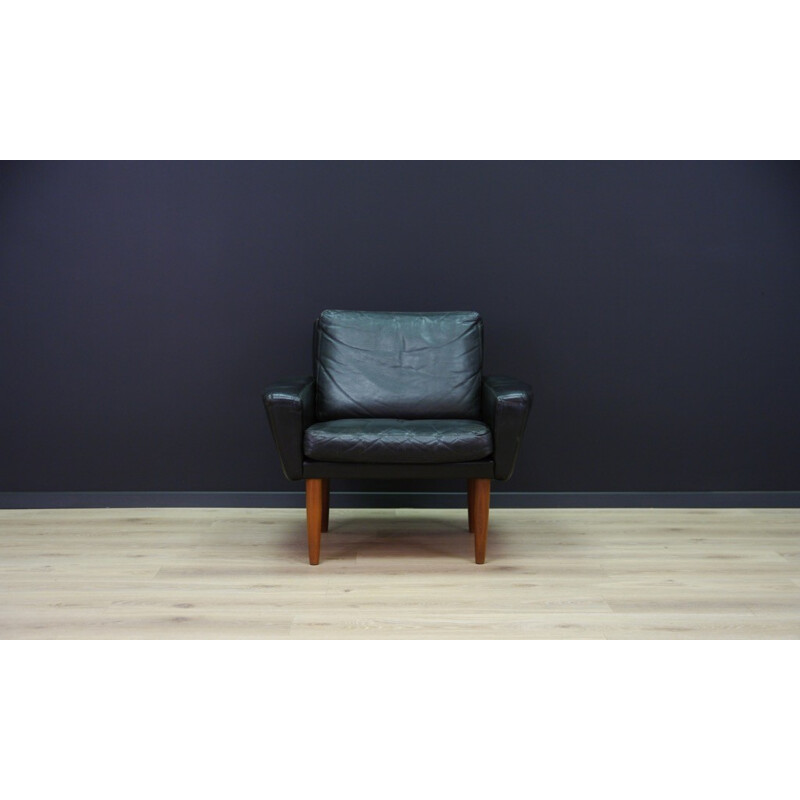 Danish design armchair classic leather vintage - 1970