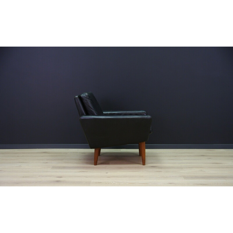 Danish design armchair classic leather vintage - 1970