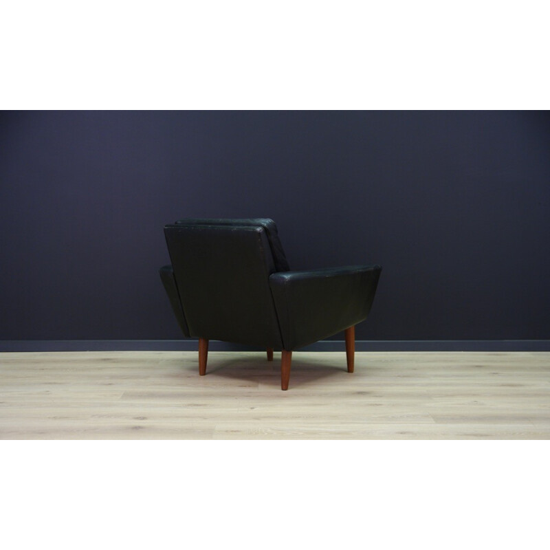 Fauteuil en cuir vintage classique au design danois - 1970