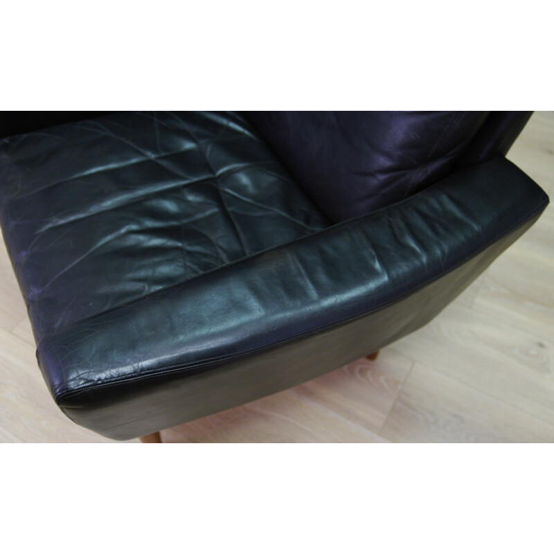 Fauteuil en cuir vintage classique au design danois - 1970